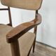 Fauteuil suédois en bois et tissu marron