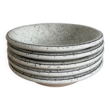 5 hollow plates in hand-speckled Italian ceramic
