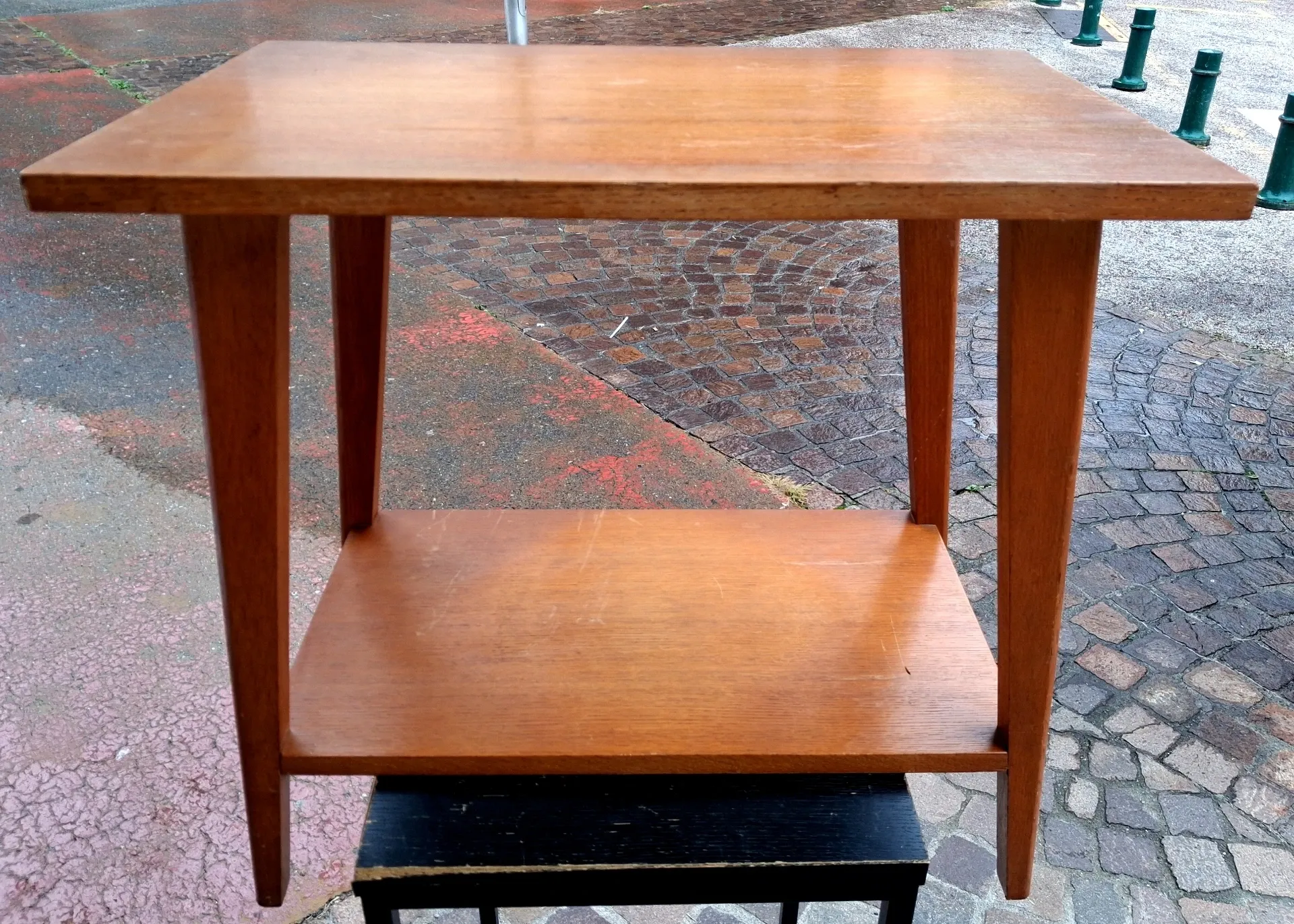 Side table, console with tapered legs, 1970s Scandinavian design.