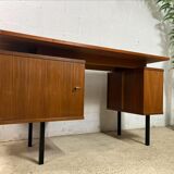 Vintage wooden desk with bleacher on the side