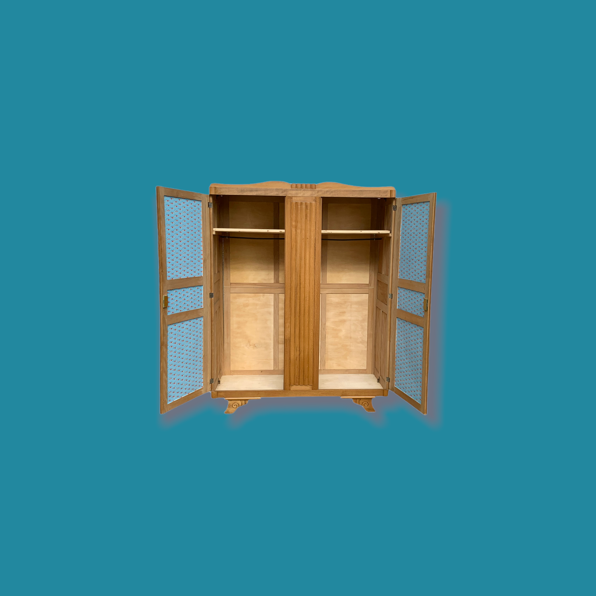 Parisian wardrobe art deco 1930 removable wardrobe beech solid