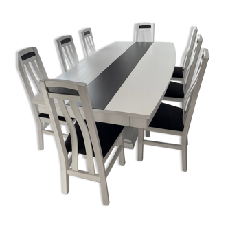 Dining table with wooden chairs