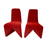 Pair of 1960s/70s fabric seats