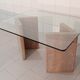 Coffee table with travertine base and glass top, 1980s