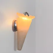 Vintage Murano glass and chrome wall light, Italy 1970.