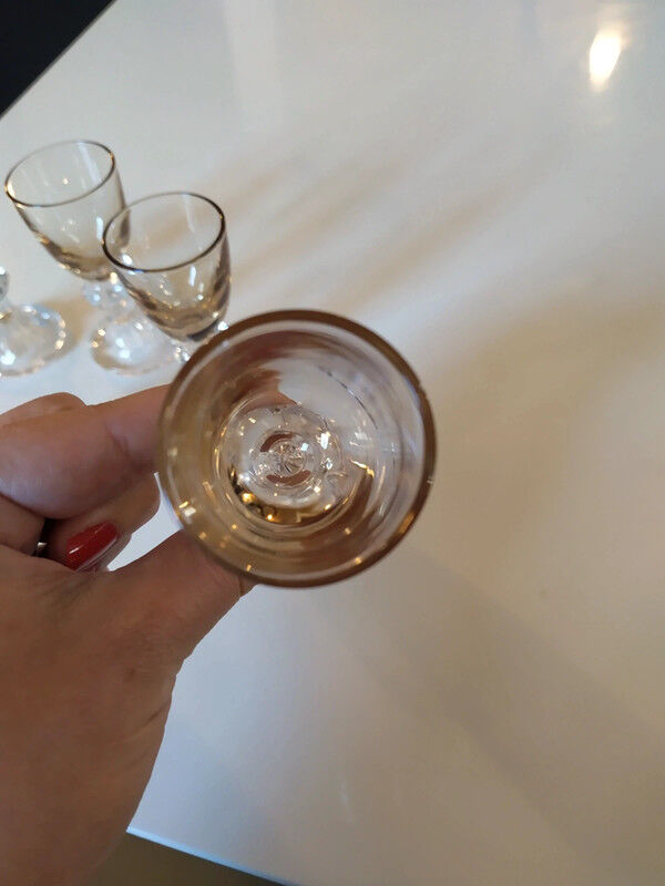 6 crystal digestive glasses