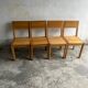 Set of 4 solid oak dining chairs – 1990s