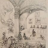 Old pencil drawing, richly detailed