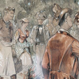 Enhanced watercolor, nineteenth century ball scene