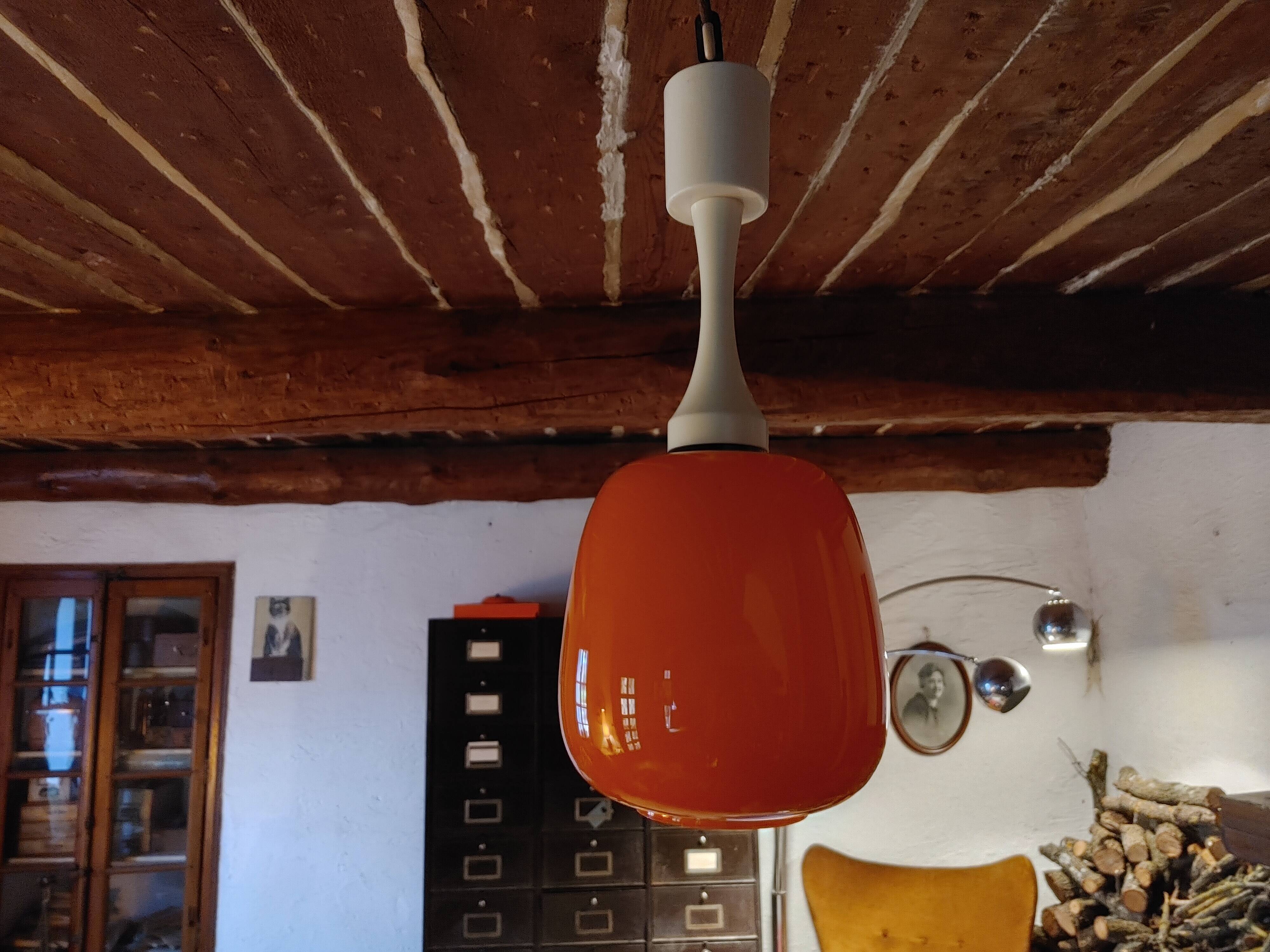 Suspension vintage  70's - opaline orange