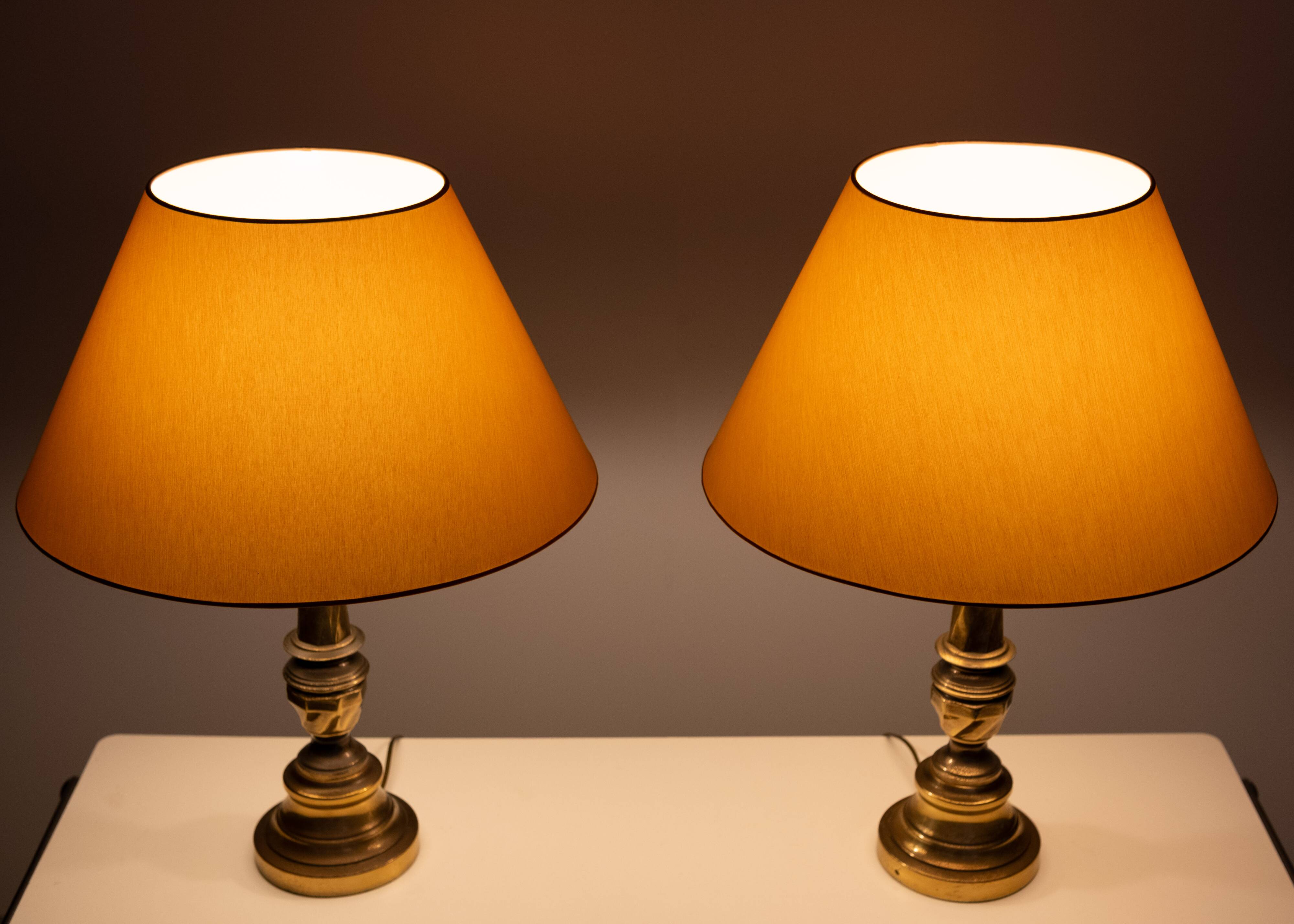 Hollywood Regency Classic Brass Table lamps 1970s France