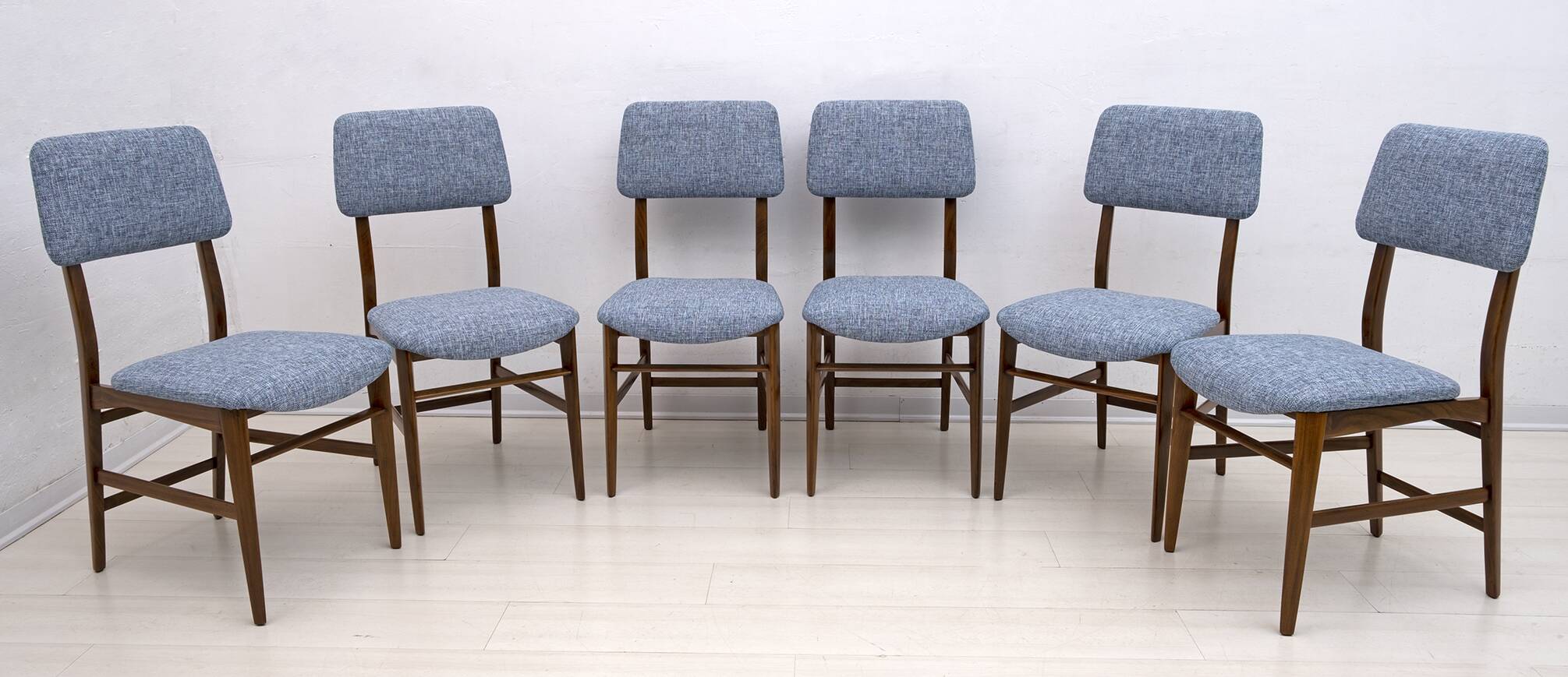 Six of Edmondo Palutari for Dassi Mid-Century Italian Teak Dining Chairs,50