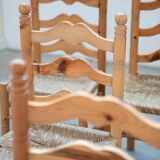 Rustic Friulian chairs with turned legs, set of 12, 1980-1990