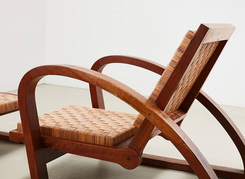 Francis Jourdain Lounge Chair + Ottoman France 1920s