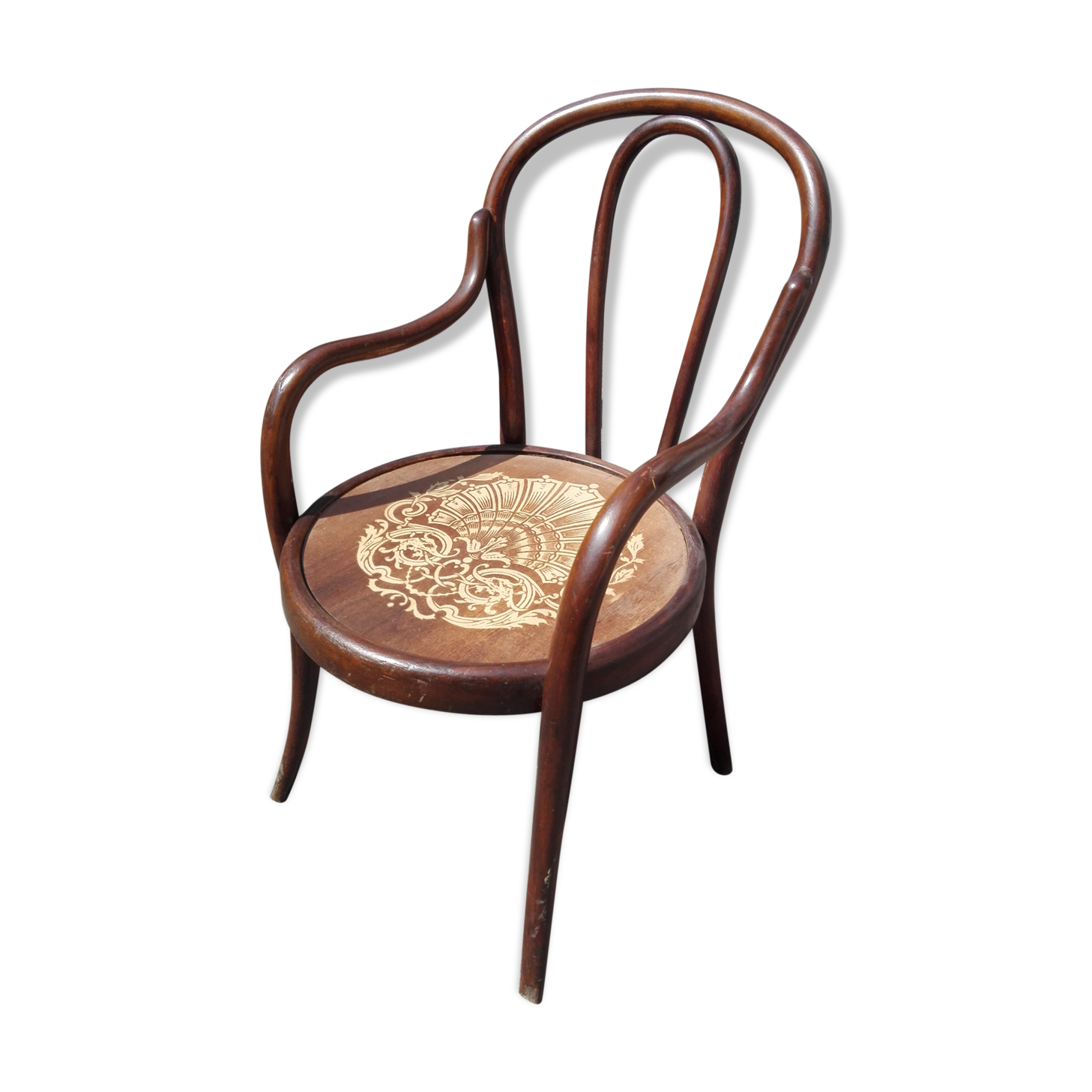 Child wooden armchair curve