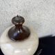 Vintage wooden and alabaster lamp – baluster shape
