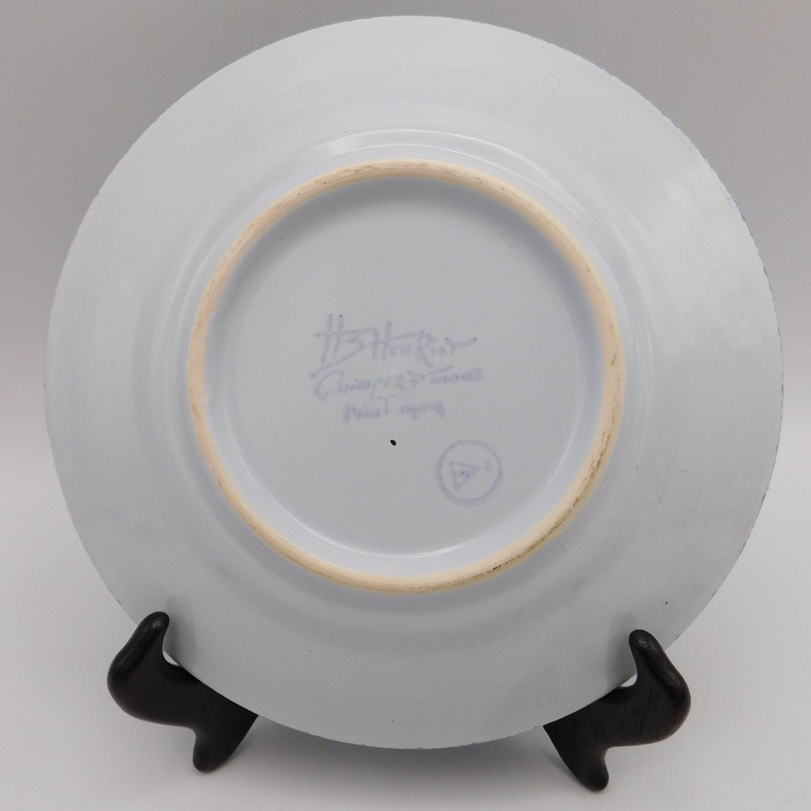 Decorative plate HB Quimper, blue rooster