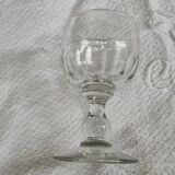 6 Small old bistro glasses for white wine or aperitif - thick glass
