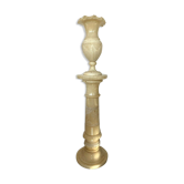 Colonne lampe en albâtre a décor floral XX siècle