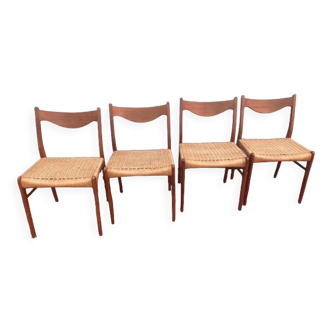 Set 4 Scandinavian chairs Arne Wahl Iversen