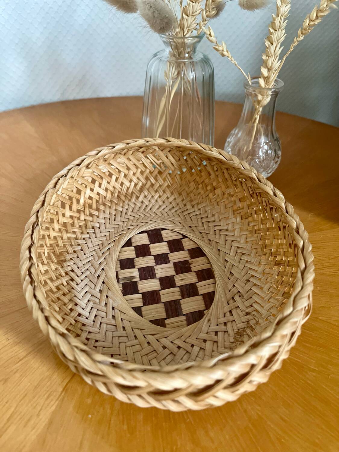 Vintage wicker storage basket