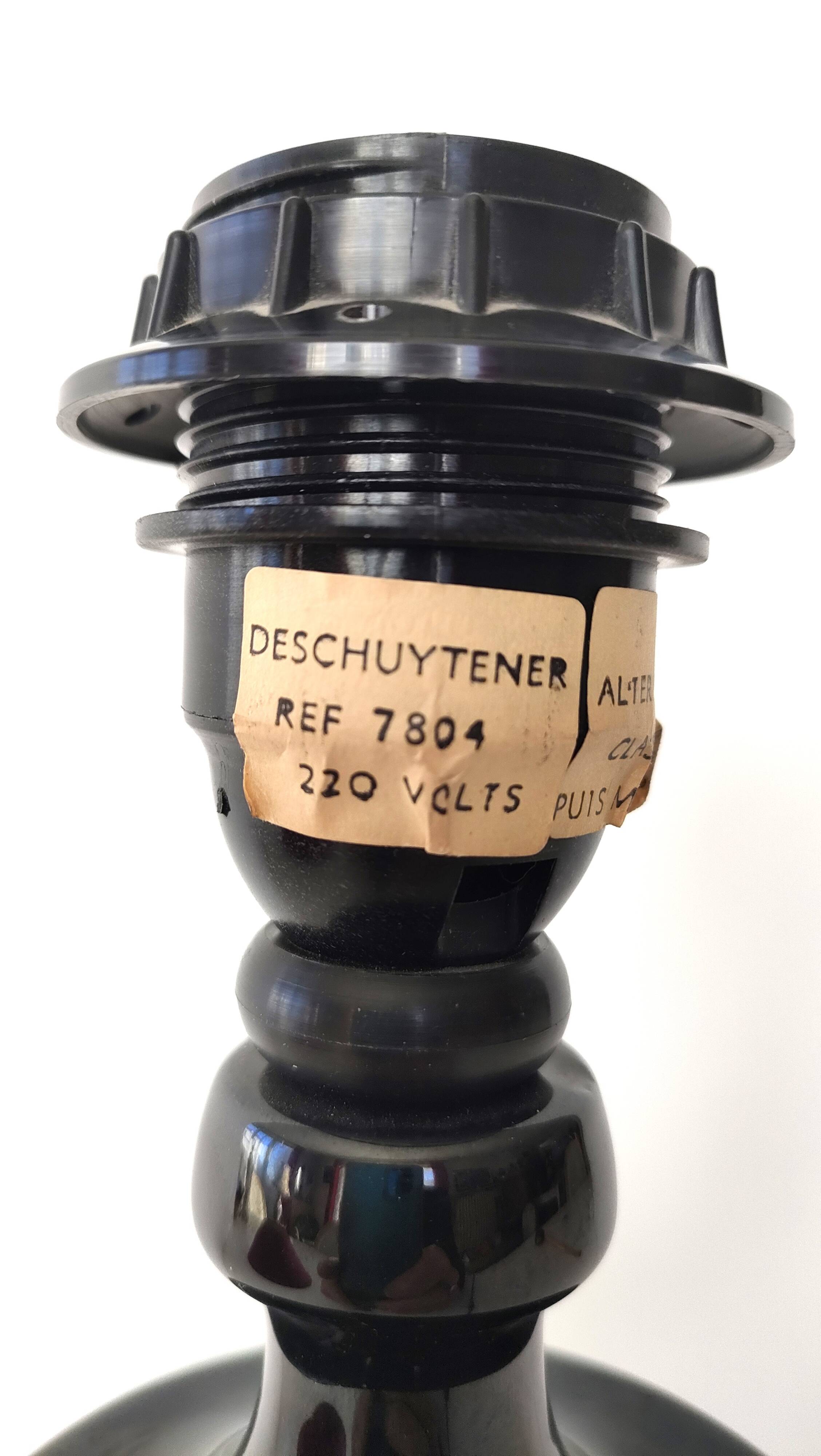 Robert Deschuytener - Baluster lamp - Black and gold ceramic - 1970s