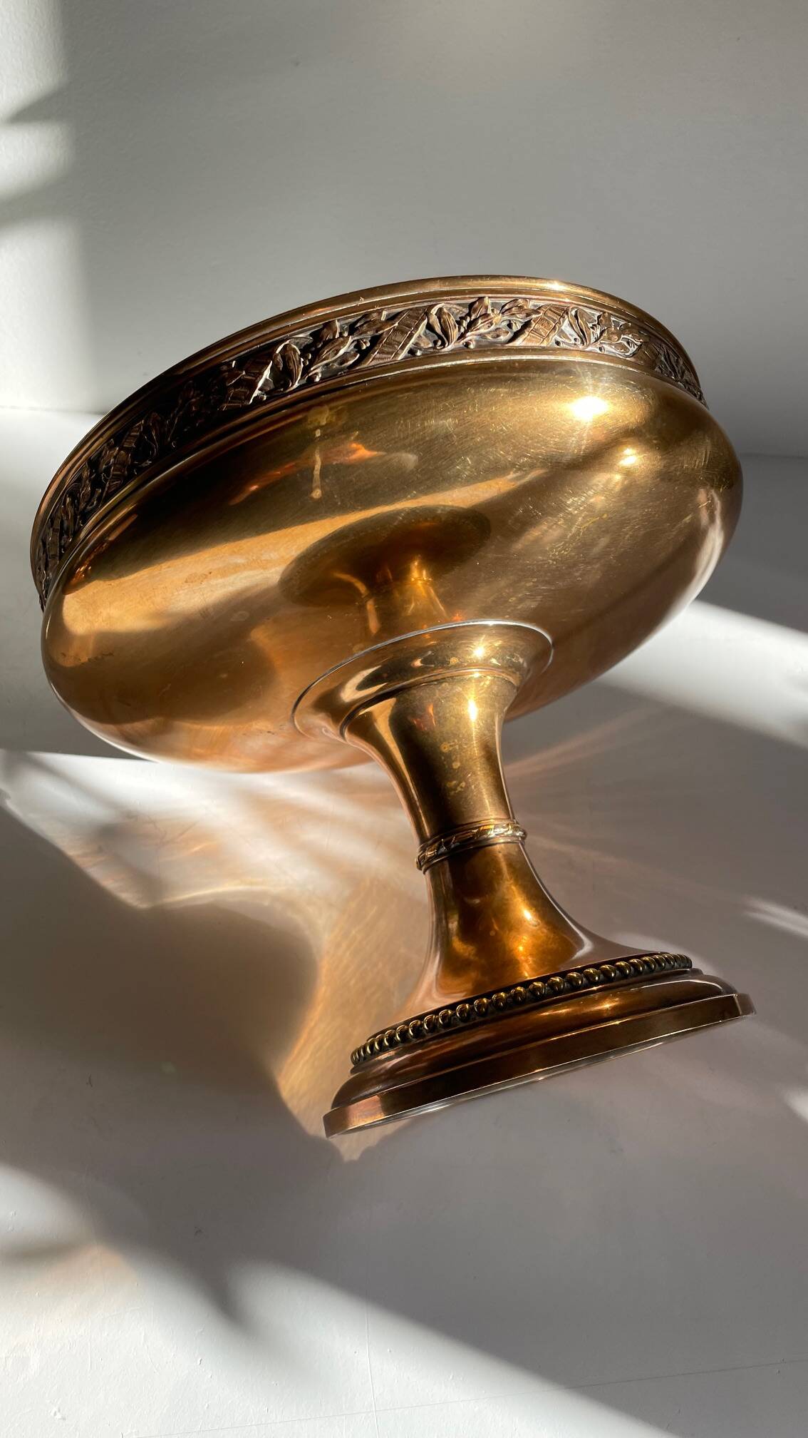 Silver Bronze Metal Fruit Bowl