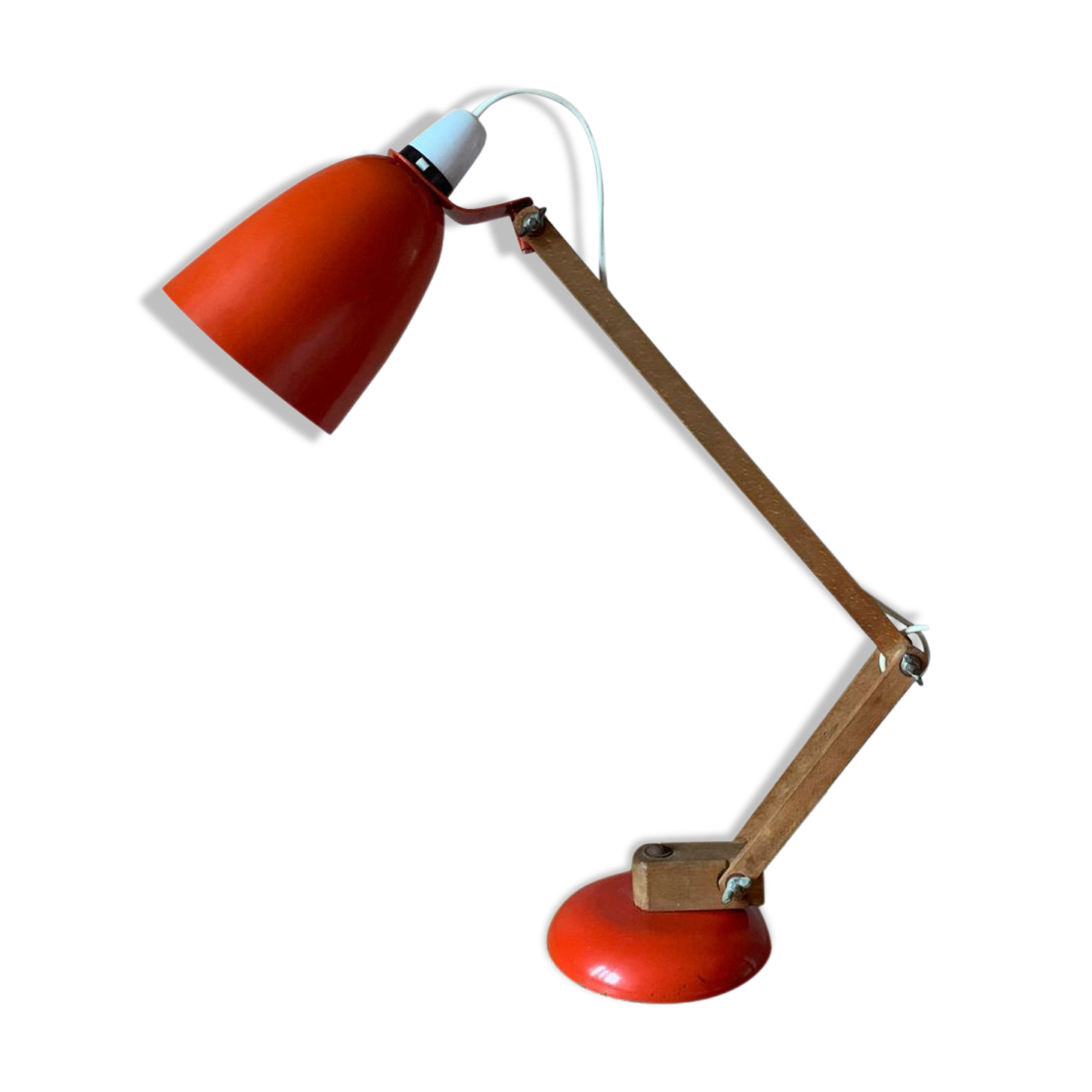 Vintage Maclamp in orange with wooden arms