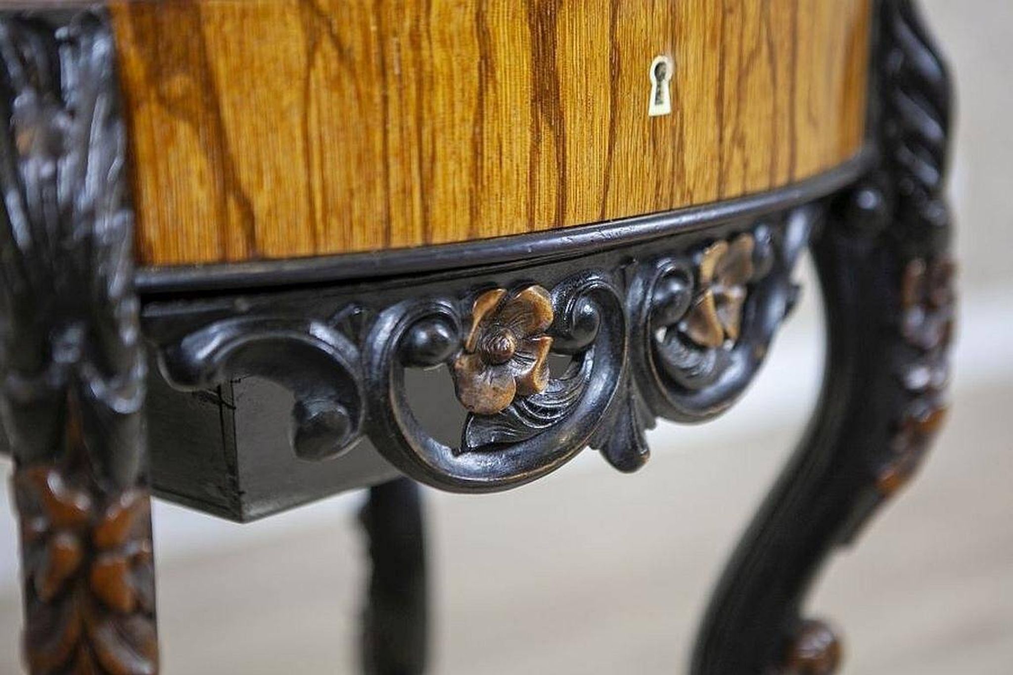Inlaid Sewing Table in Various Woods, 1890s