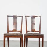 Ensemble de 6 chaises de salle à manger en cuir antiques d'origine néerlandaise