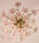 Murano vintage ceiling light pink flowers, 1970s
