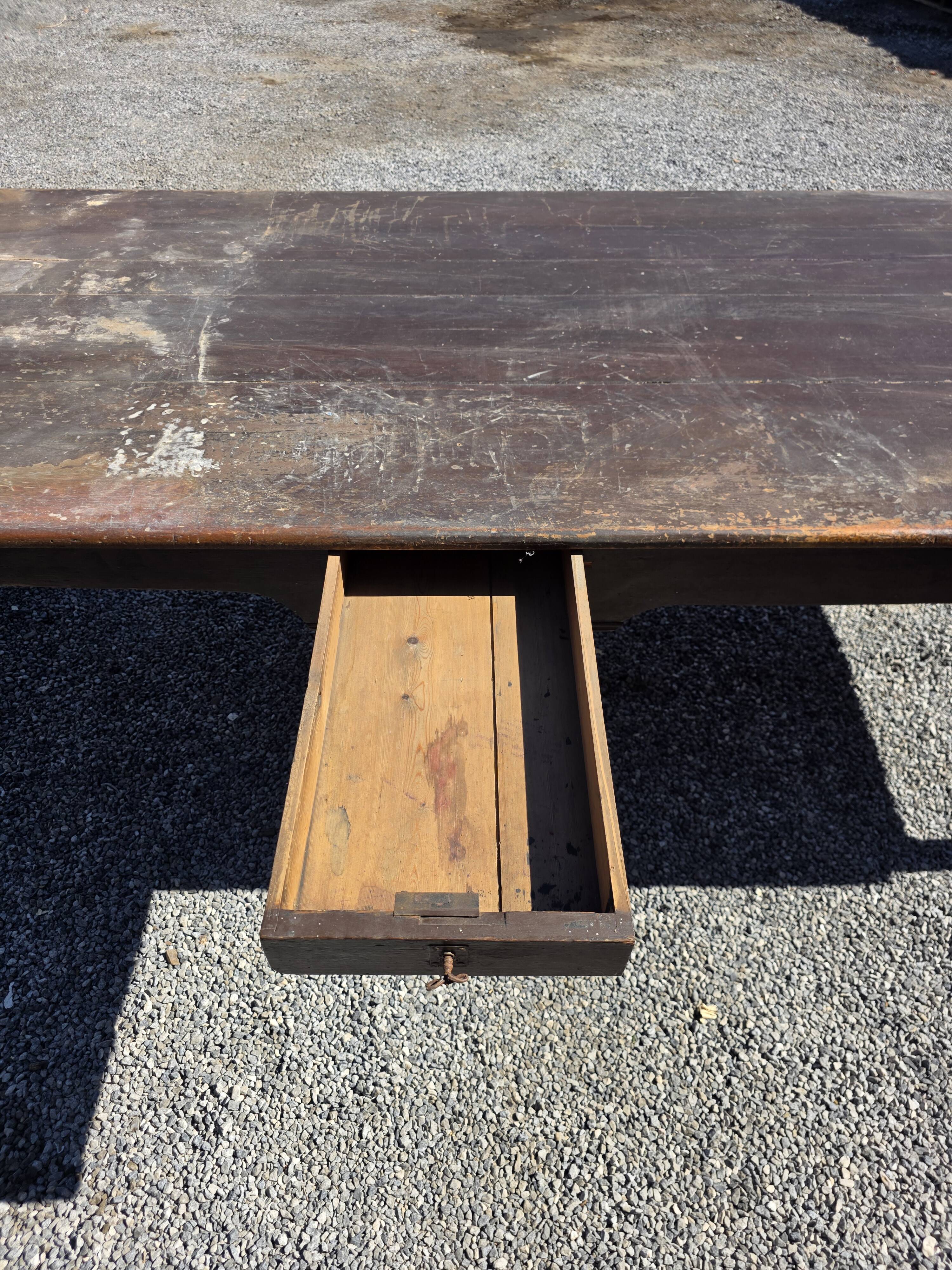 Table de ferme ancienne XXL , 268 × 110cm
