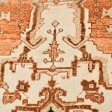 Rare Tapis Anatolien Vintage en Laine Fait Main Tons Brique & Ivoire