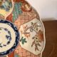 Ancien Assiette Japonaise Arita Style Imari Paysage Pin Floraux Pivoine Eca