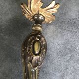 Old gilded bronze lamp base with Louis XV style rocaille decoration