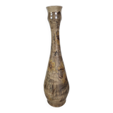 Large La Roue Vallauris ceramic vase, French, beige flower decor, 1975