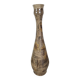 Large La Roue Vallauris ceramic vase, French, beige flower decor, 1975