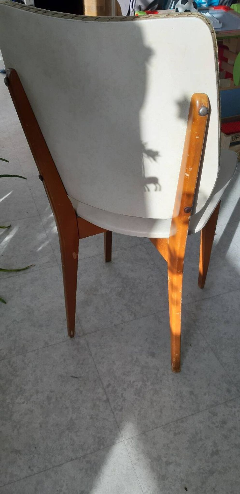 Vintage 1950s 60s dining room chair with tapered legs