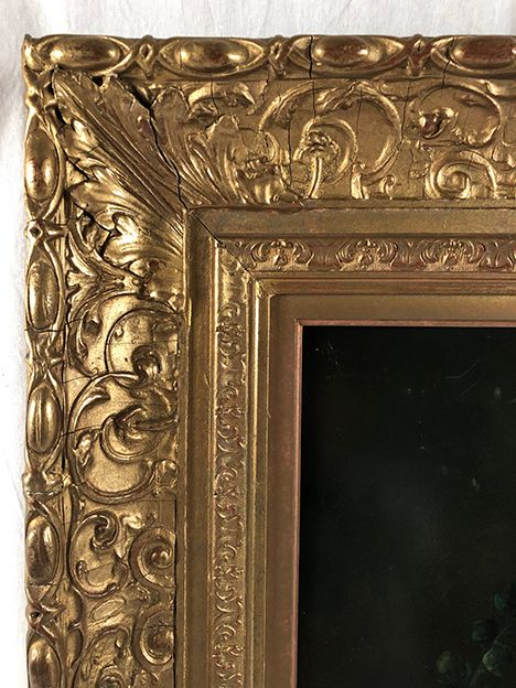 Tom Crowell, United Kingdom XXth, oil on panel "bouquet of flowers on entablature"