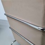 2 vintage nude leather "Cinema" easy chairs by Gunilla Allard for Lammhults | 1990s