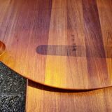 Organic round coffee table in solid teak by john boné for michael laursen denmark 1960