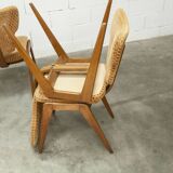 4 chairs and 2 Lounge armchairs by Roger Landault, ABC edition, 1950.