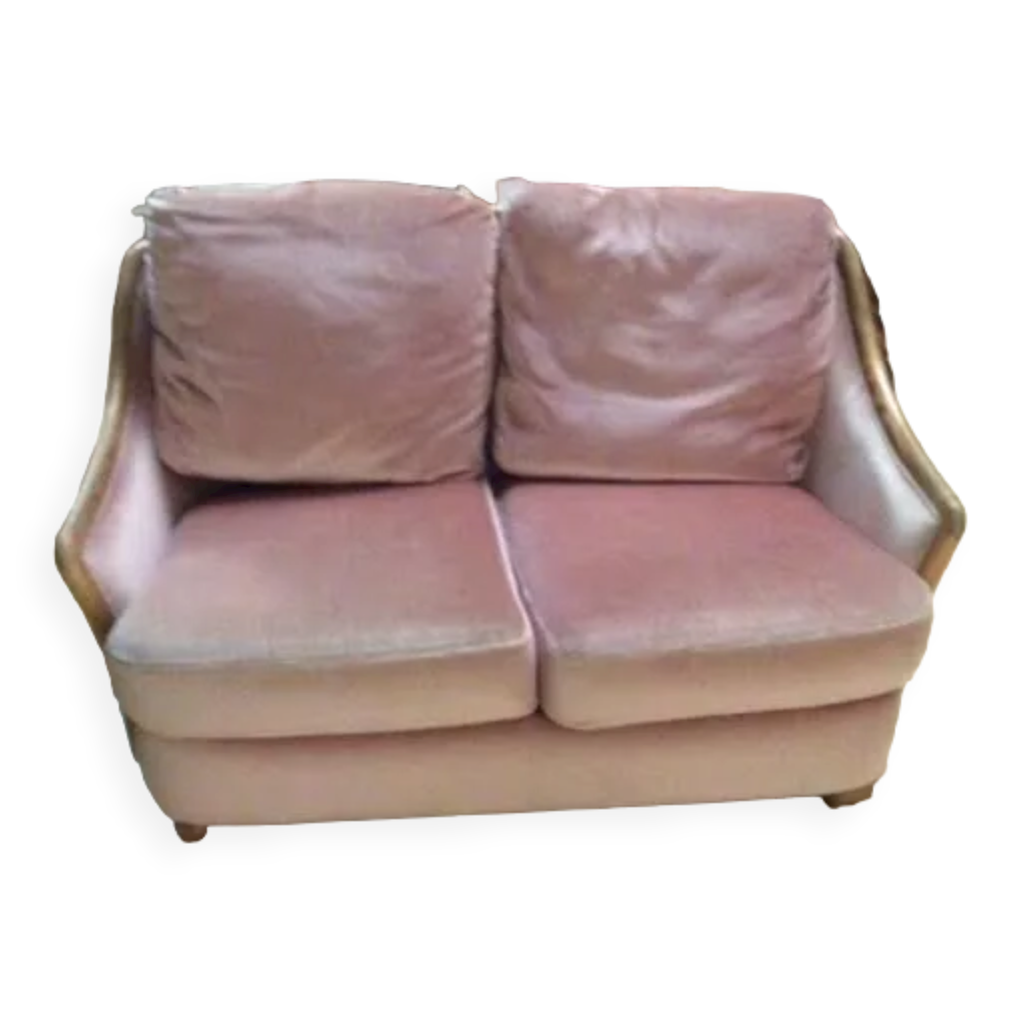 Sofa 2 places in pink velvet
