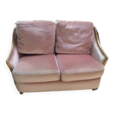 Sofa 2 places in pink velvet