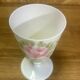 Vase and white eopaline glass set with painted floral decoration - Paris, vintage