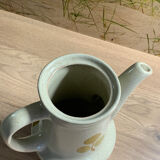 Pitcher Teapot Coffee maker earthenware St Amand Loire 1713 Hand-painted