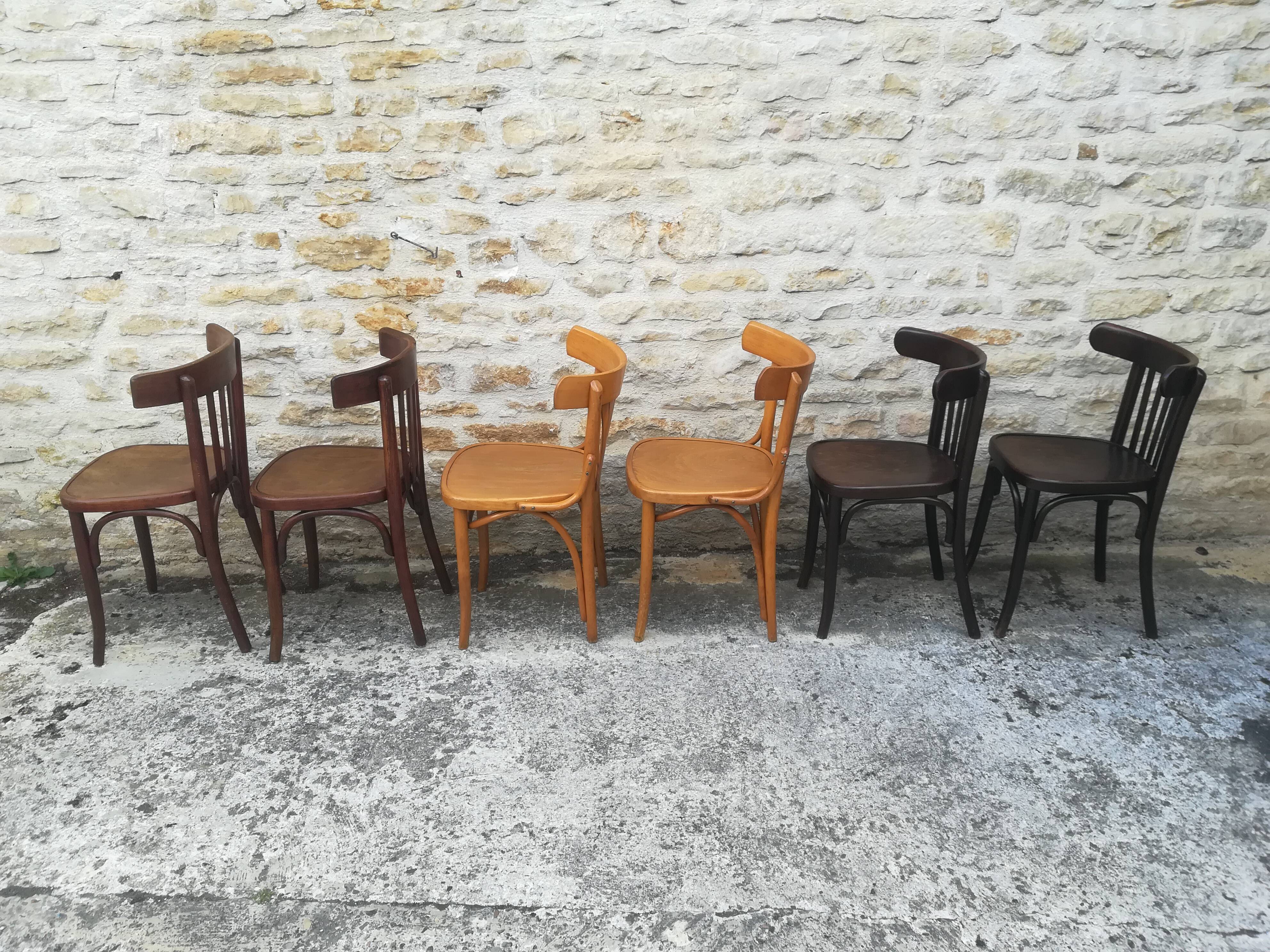 Mismatched bistro chairs