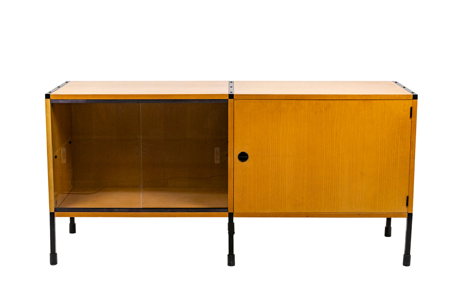 Ash and metal sideboard, A.R.P. design, Minvielle edition, 1950s