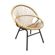 Sun shell armchair in vintage rattan 60s