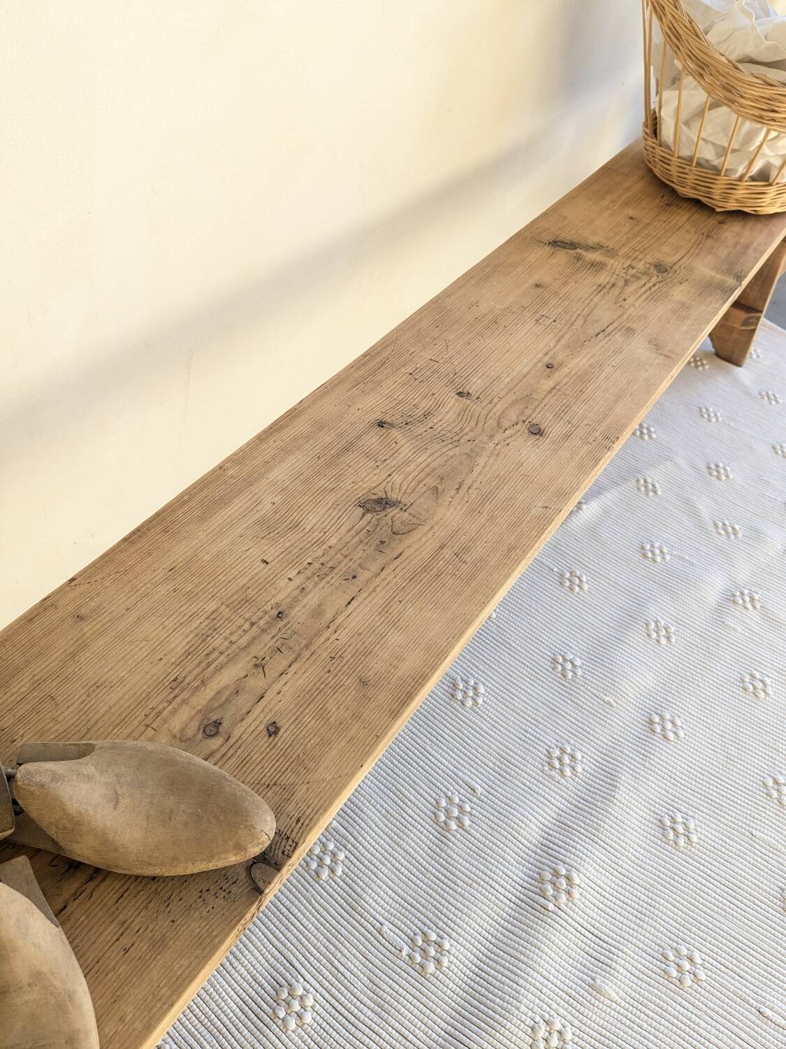 Solid wood farmhouse benches